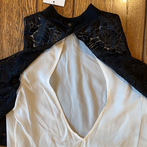 NWT A.L.C. Sid Poly Top in Black & White Size 10 (Style #5693RL) - Picture 7 of 11